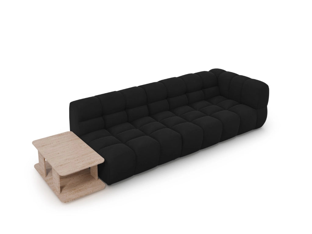 Cosmopolitan Design - Divano modulare sinistro "Sky" 4 posti in velluto nero 