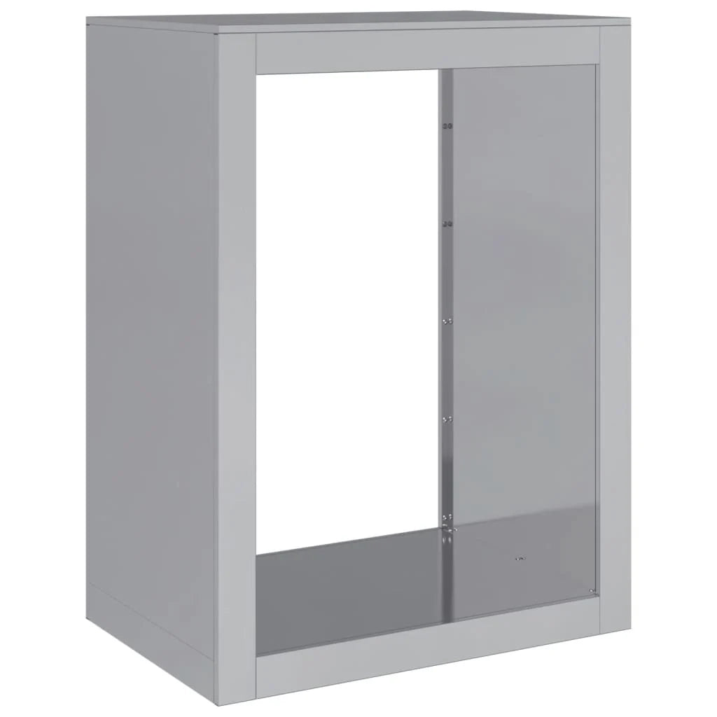 Portalegna 60 x 40 x 80 cm acciaio zincato grigio 02_0043737