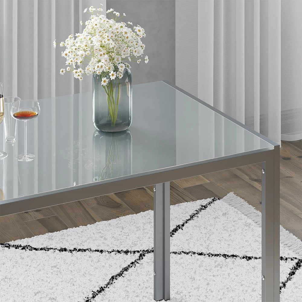 Tavolo da pranzo Grand, Grigio, 120 x 70 cm, per l’utilizzo come set da pranzo in cucina o sala da pranzo