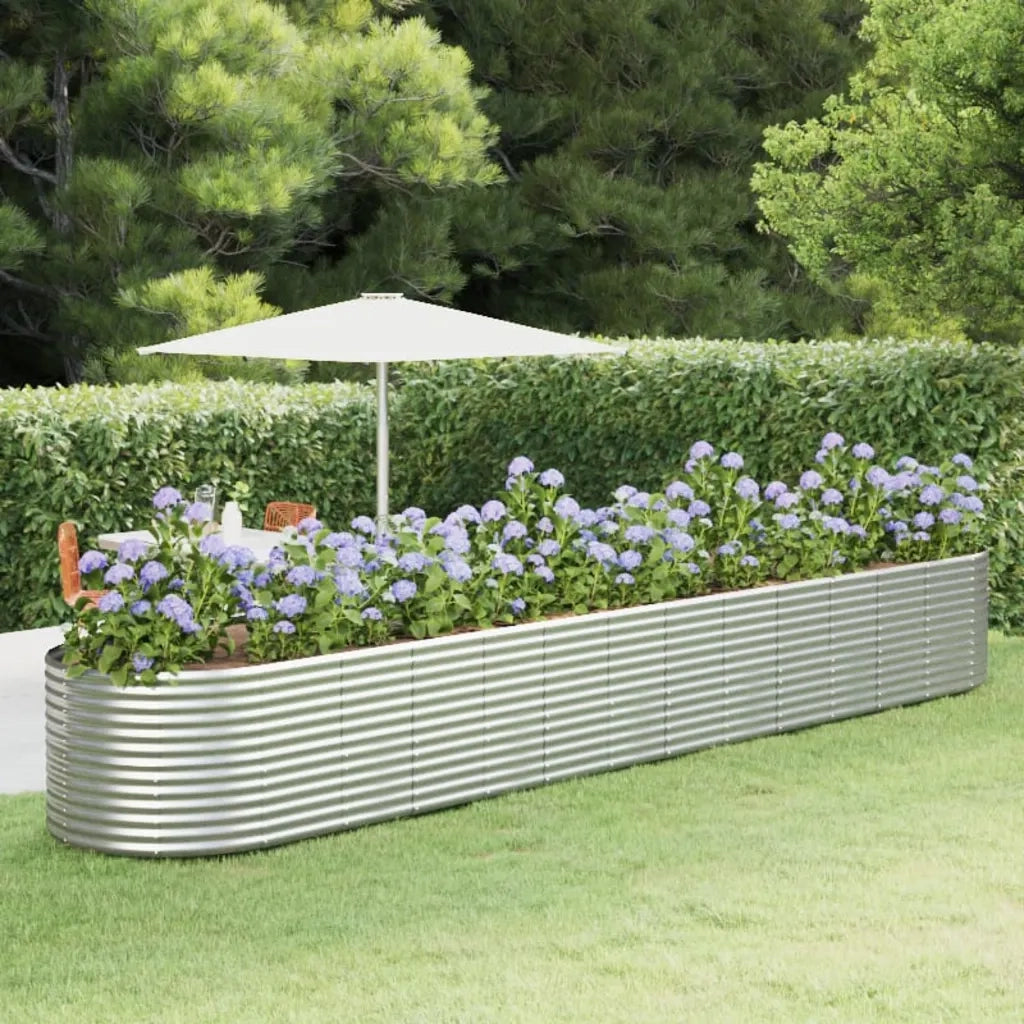 Letto Giardino Acciaio Verniciato Polvere 554x100x68cm Argento 319087