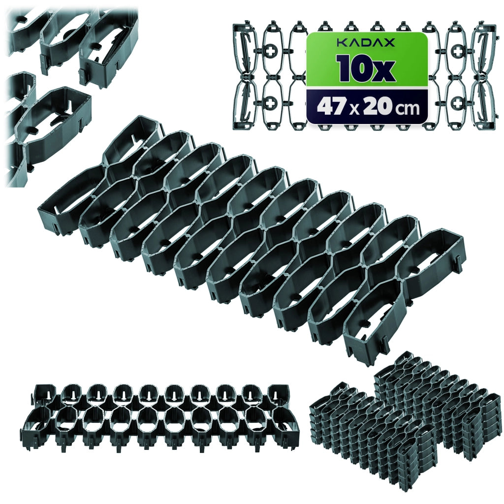 Griglia per prato KADAX per robot tagliaerba, ideale per superfici curve, 47 cm, set da 10 pezzi