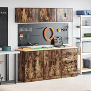 Armadi da Garage 6 pz Rovere Fumo in Legno Multistrato 3328345