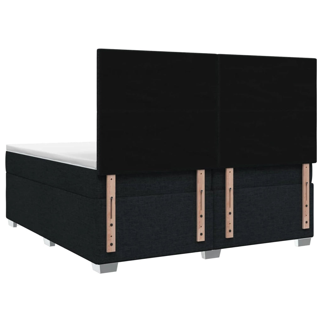 Letto box spring con materasso Nero 200 x 200 cm Tessuto 3454952