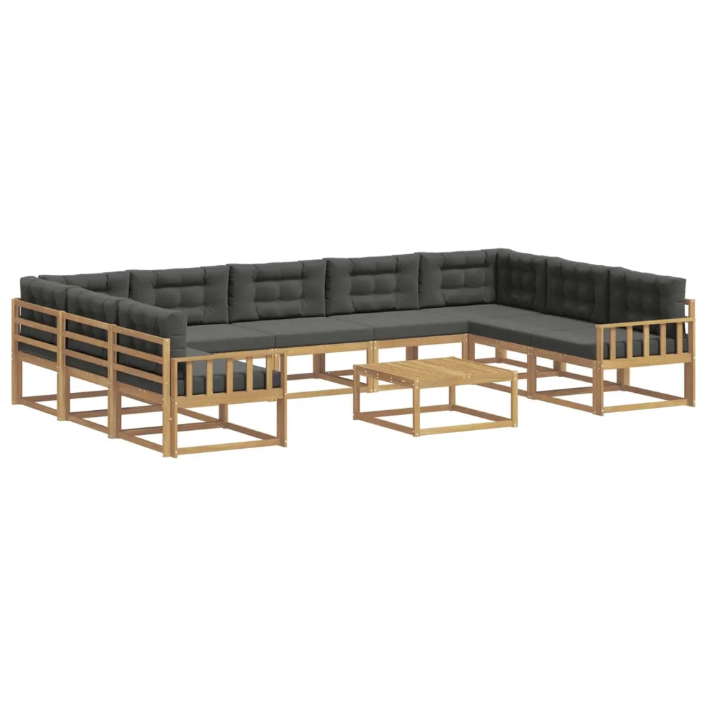 Set di divani da esterno con cuscino 10 pcs Bianco e Antracite