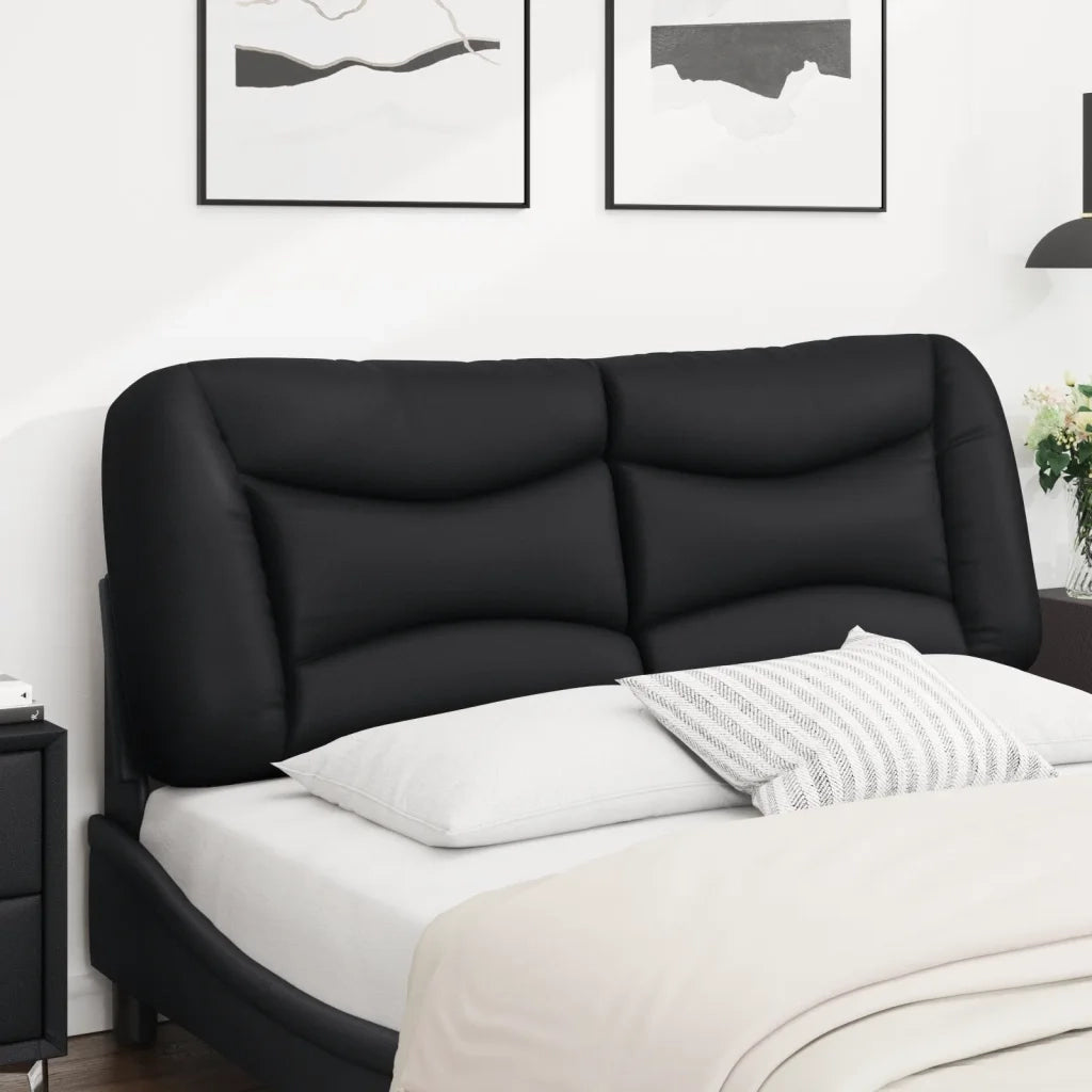 Coussin de tête de lit noir 135 cm en similicuir