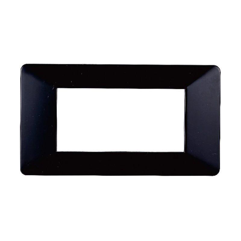 Placca Plastica Serie Starlight 4P Colore Nero Compatibile Con Vimar Plana