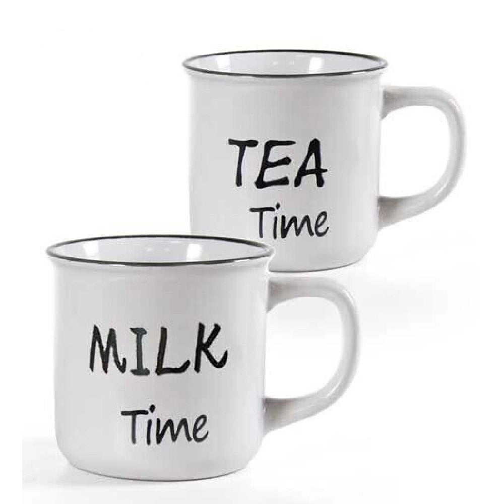 Trade Shop - Tazza Caffe' Colazione Cucina Decorata 3 Decori Assortiti 480ml 9,9x7,5cm 783999 -