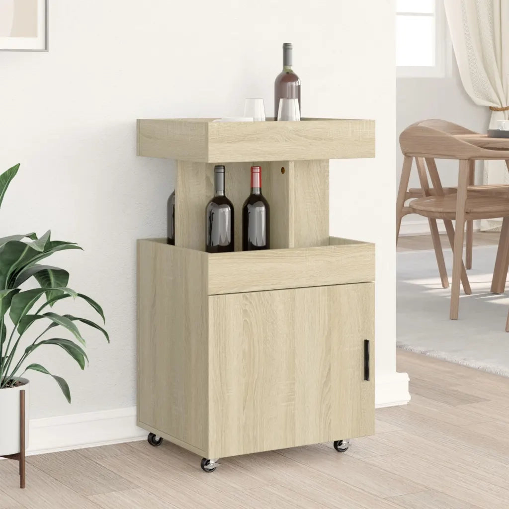 vidaXL Carrello Bar Rovere Sonoma 50x41x89 cm in Legno Multistrato