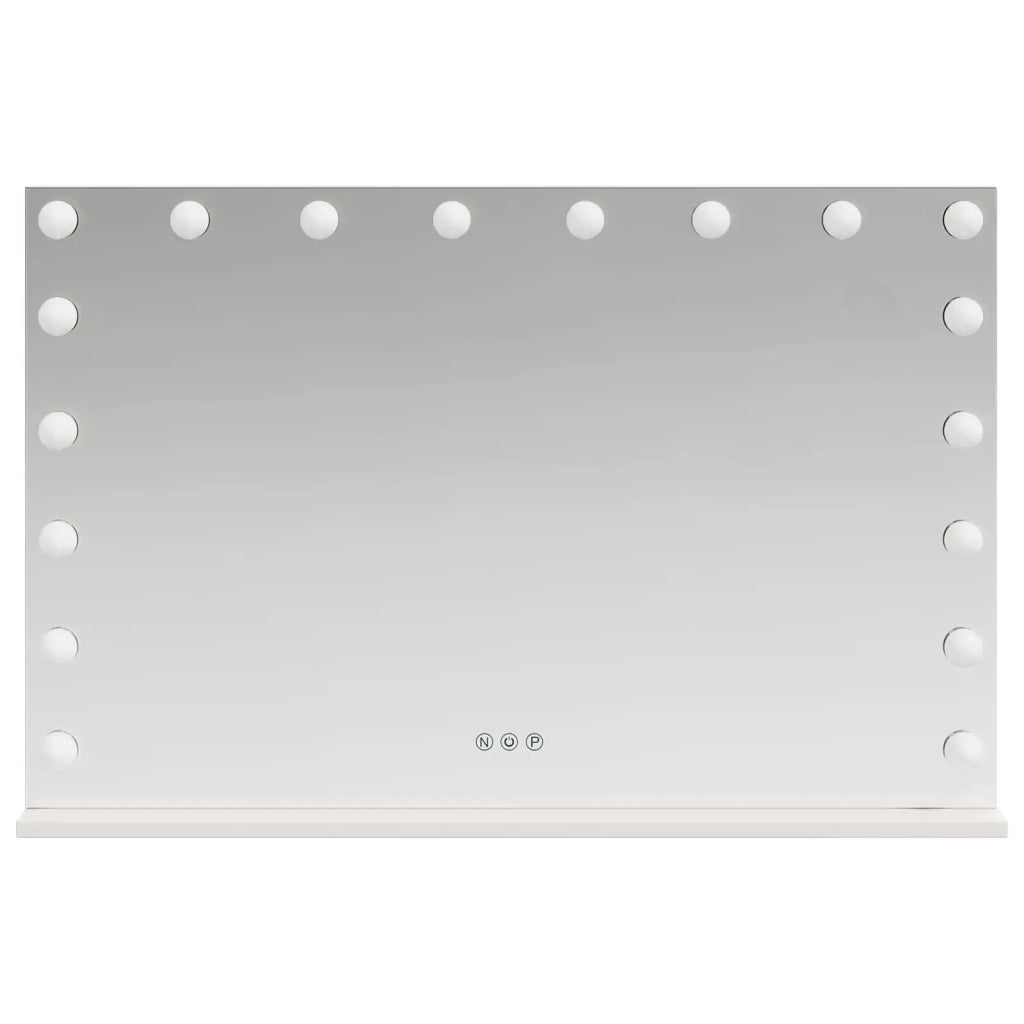 Specchio LED da Vanità Bianco 80 x 10 x 52,5 cm Vetro e acciaio 42020528