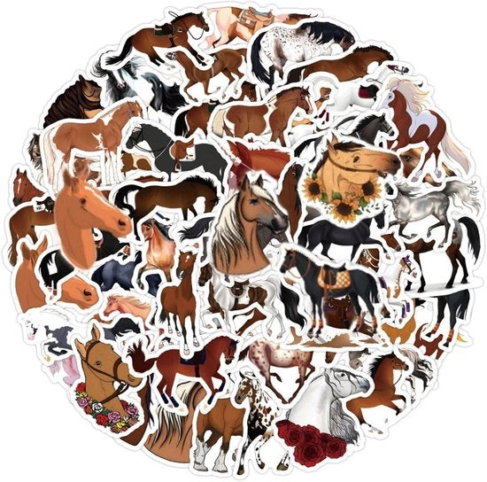 Set di Sticker per Ragazze - 60 Pezzi Sticker Acqua di Cavallo per Pasqua e Compleanni - Decorazioni Creative per Bambine da 10 Anni