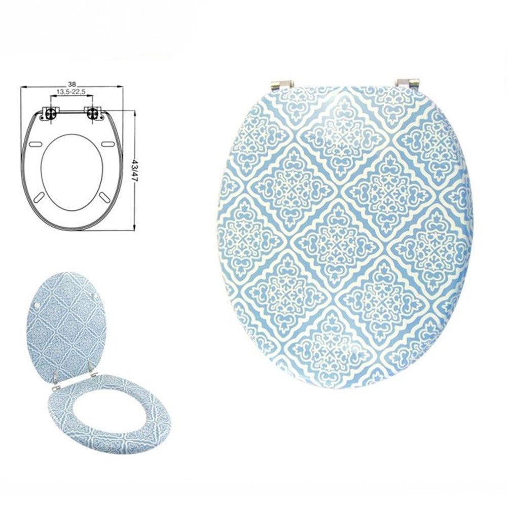Trade Shop - Copriwater Copri Sedile Wc Bagno Universale Cerniere Acciaio Con Maioliche 87097 -