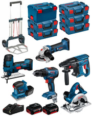 BOSCH Kit 18V BK601 (GST 18V-LIS+GKS 18V-LI+GSS 18V-10+GSR 18V-55+GBH 18V-21+GWS 18-125V-LI+2x4,0Ah+GAL18V-40+6xL-Boxx+Carrello)