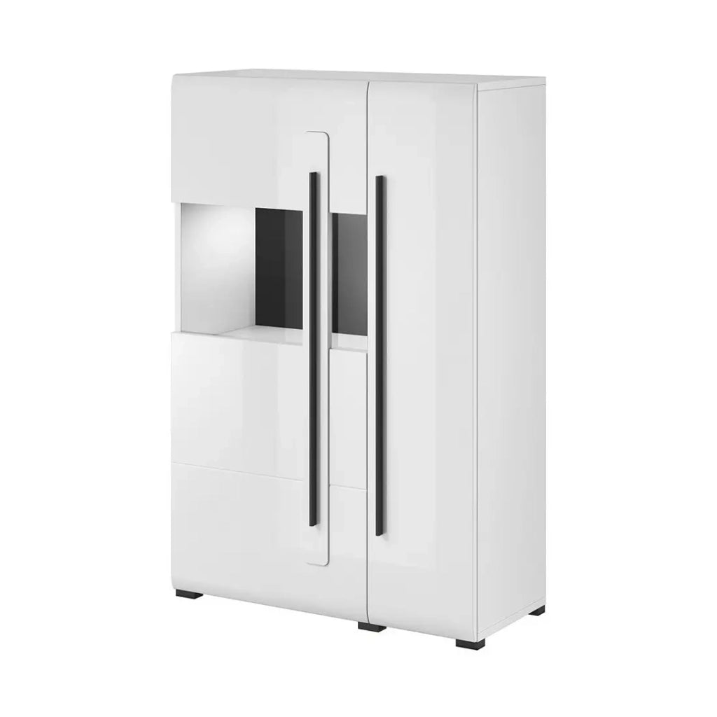 Set completo per soggiorno collezione BREDA. Colori bianco opaco e bianco lucido.
