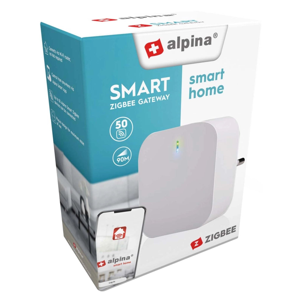 Gateway hub Zigbee domotico Wi-Fi per dispositivi connessi Portata 90 m Bianco Alpina