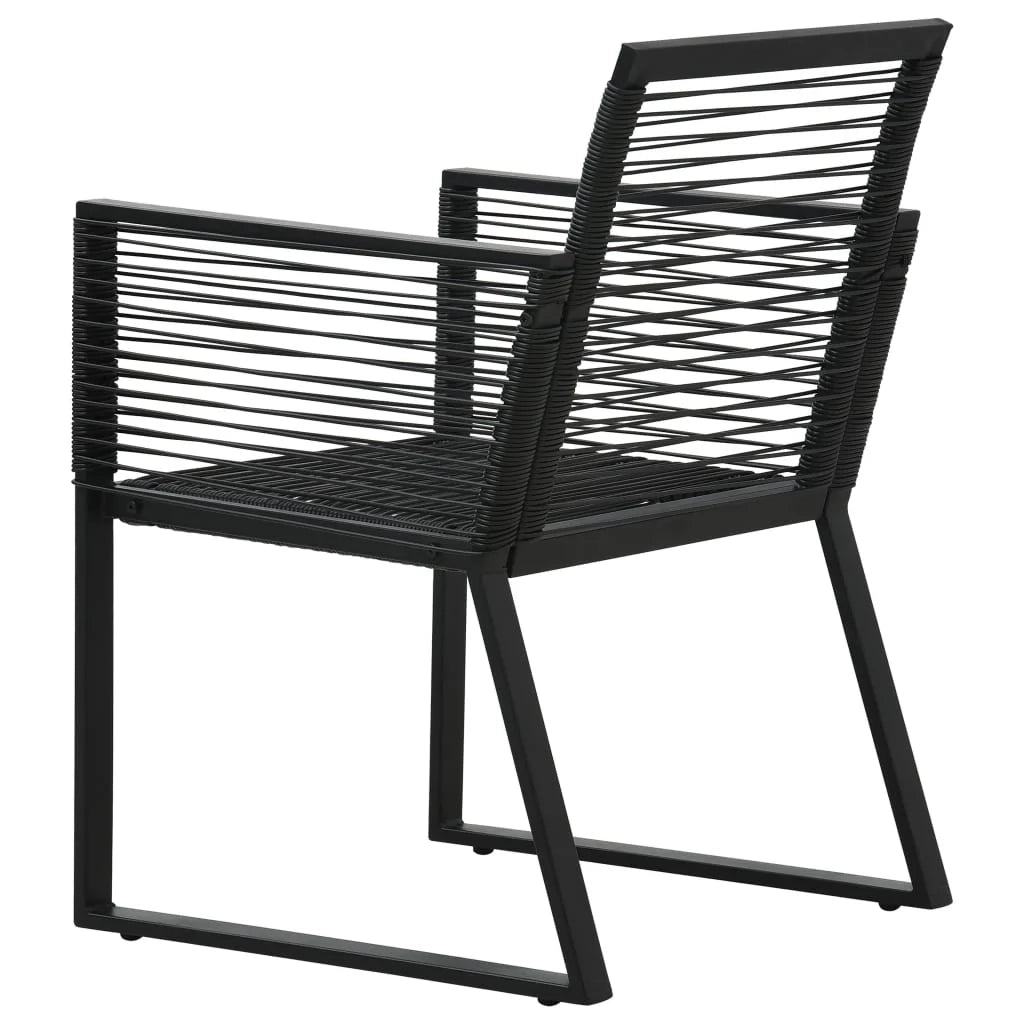 Set da pranzo da esterno da 5 pezzi mobili in rattan nero e PVC 02_0014228