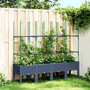 Fioriera Giardino con Traliccio-Vaso da Esterno-Contenitore per Piante Grigio Blu 160x40x142,5 cm PP