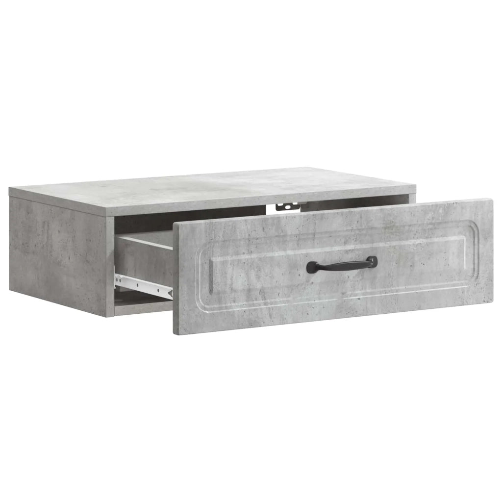 Tavolino da Parete Laterale Grigio Cemento 59 x 34,5 x 17 cm 899338