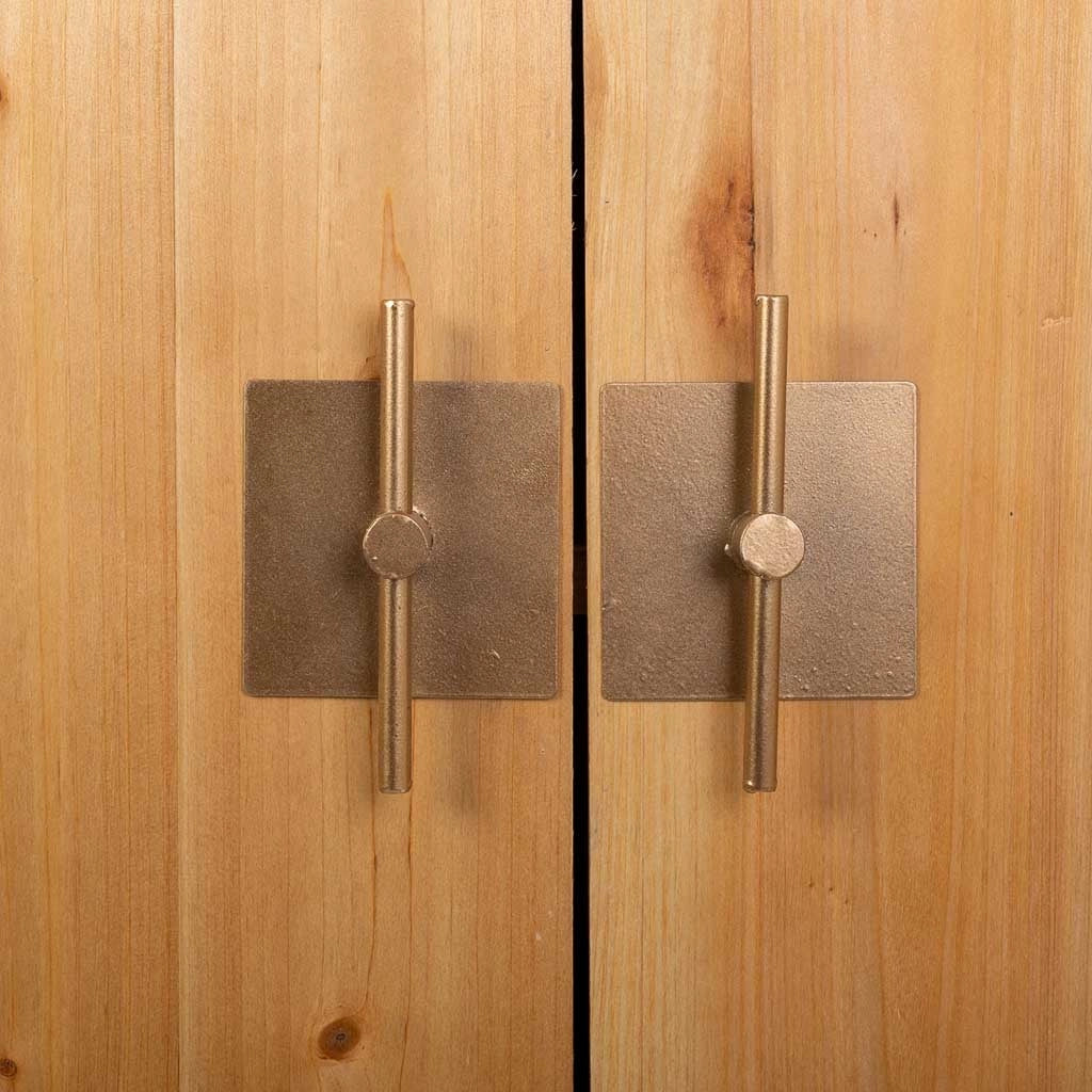 Credenza in legno e metallo marrone 120x37,5x139,5h