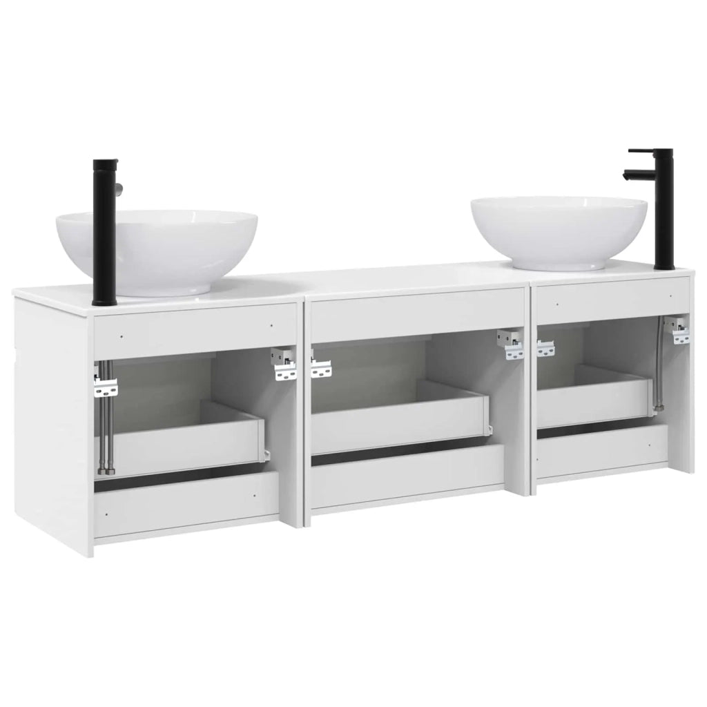 Set di Armadi da Bagno 3 pz Bianco Lucido 49 x 44,5 x 66,5 cm 3405761