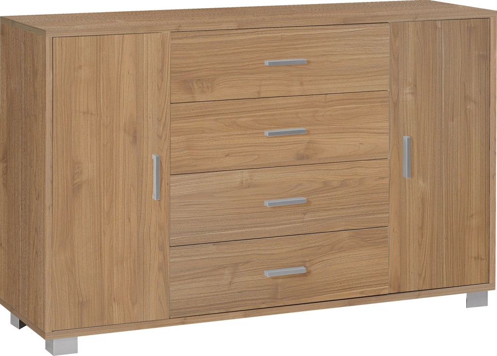 Madia 2 Ante 4 Cassetti 136x86x41 cm Noce Stelvio