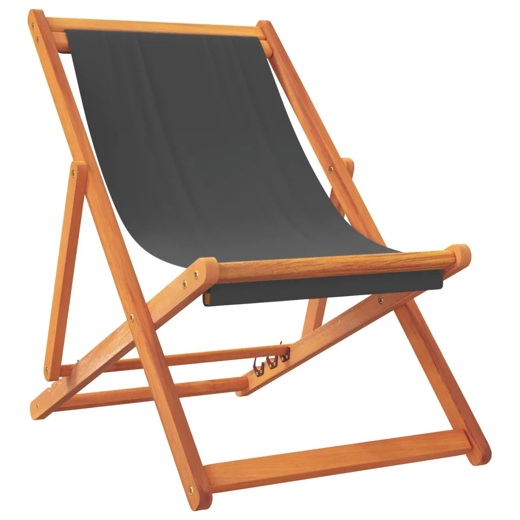 vidaXL Sedie da Spiaggia Pieghevoli 2 pz in Tessuto Grigio