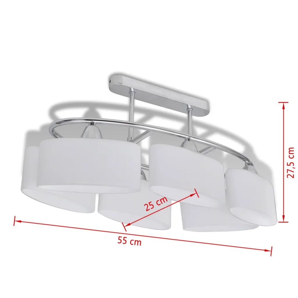 Lampada da Soffitto Paralume Ellissoidale Vetro 6 Lampadine E14 CFW8075365