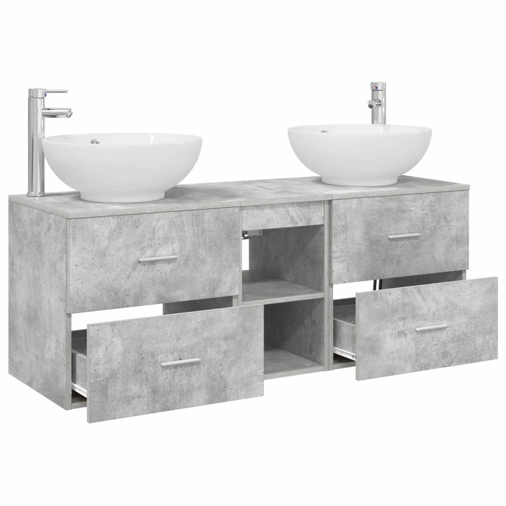 Set di mobili per il bagno 3 pz Grigio Cemento 3405902