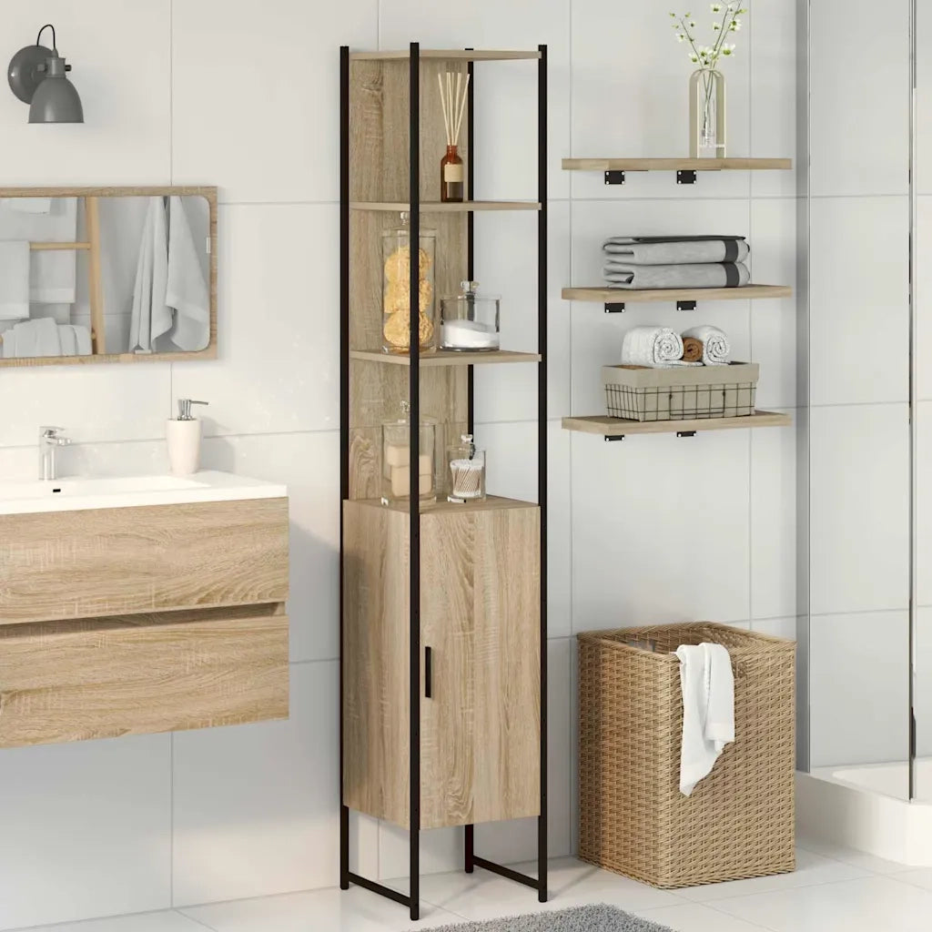 Mobile da Bagno | Armadio da bagno Sonoma 33 x 33 x 185,5 cm Legno multistrato