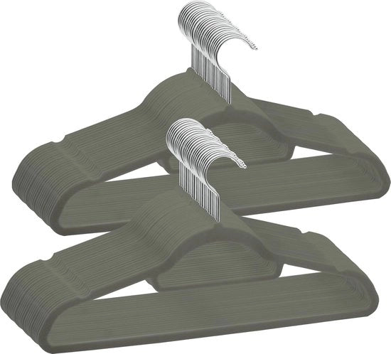 50 Hanger per Capo di Vestito in Pelle di Velluto - Spaziale e Antiscivolo - Duraturo e Rotativo 360° - Ideale per Abiti e Gonne