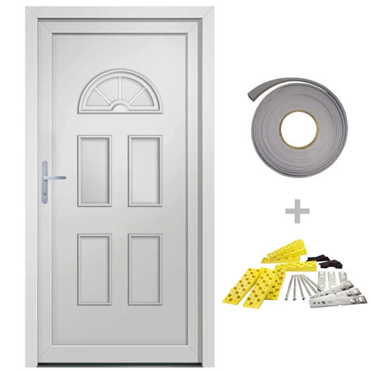 Porta Ingresso Bianca 88x200 cm in PVC 3187911