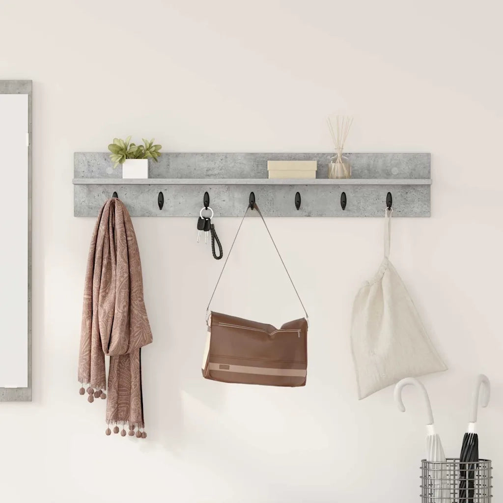 Appendiabiti a muro Grigio cemento 100 x 10,5 x 18 cm CFW4327448