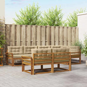 Set di divani da esterno con cuscino 7 pcs Naturale e Beige 3367721
