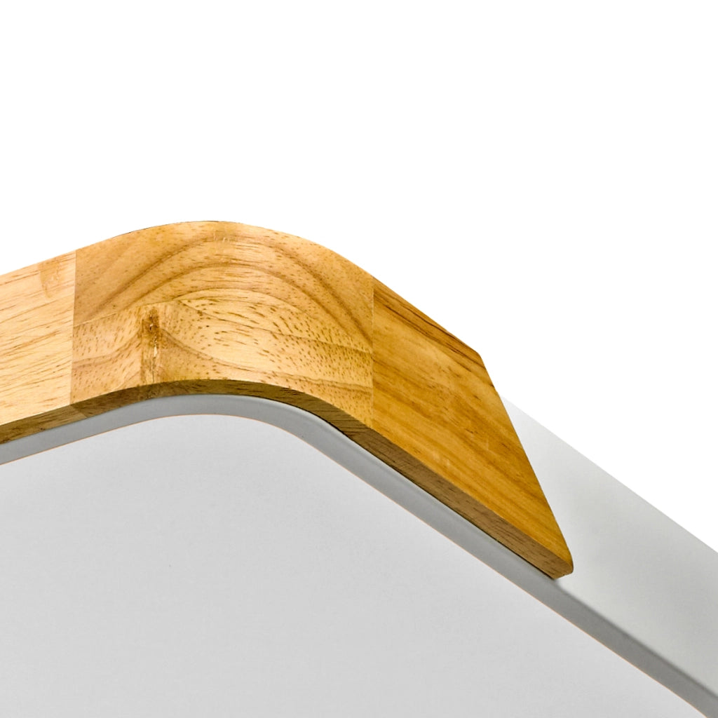 Plafoniera Italux Santer quadrata legno bianco LED 24W