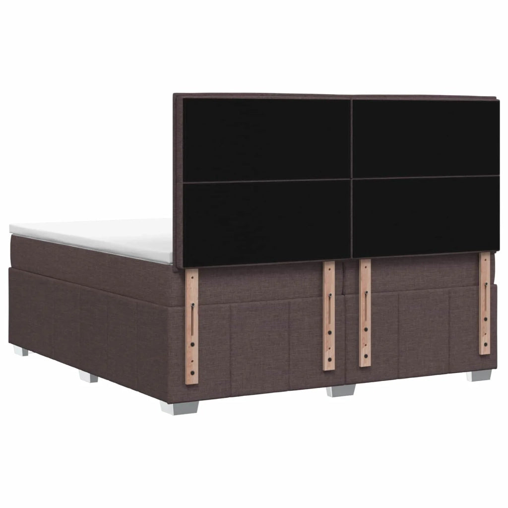Letto box spring con materasso Marrone Scuro 200 x 200 cm 3454228