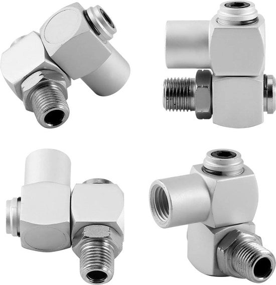 Set di connettori a sfera universali per l'aria 360 gradi, adattatore 1/4 polliche, set da 4 pezzi.