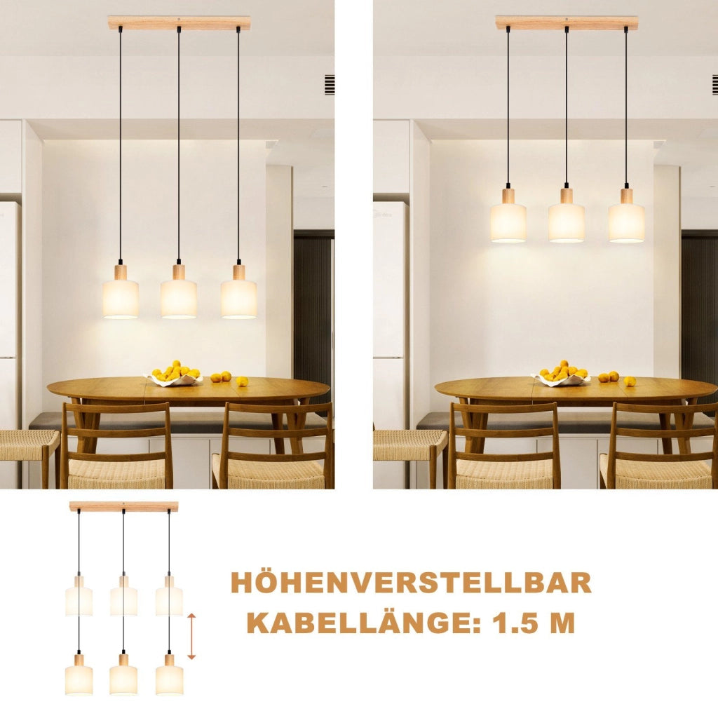 Lampada a sospensione ZMH bianca diametro 47 cm E14 paralume tessuto stile rustico vintage per sala da pranzo soggiorno