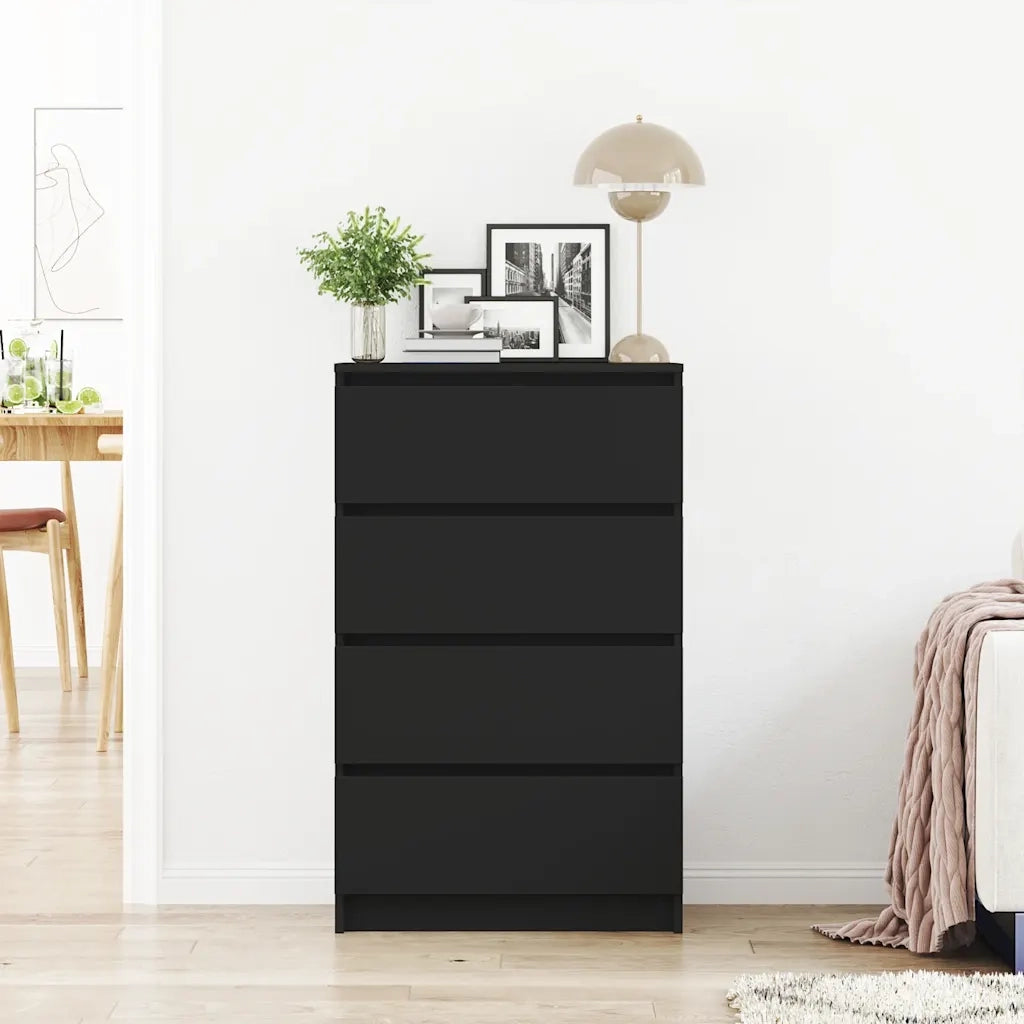 Credenza | Madia | Buffet da pranzo | Armadio da pranzo Nera 60x35x98,5 cm in Legno Multistrato