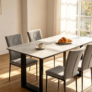 SEDIA DA PRANZO IMBOTTITA 42 x 94,5 x 59 cm Velluto Grigio Scuro Set da 4 pezzi