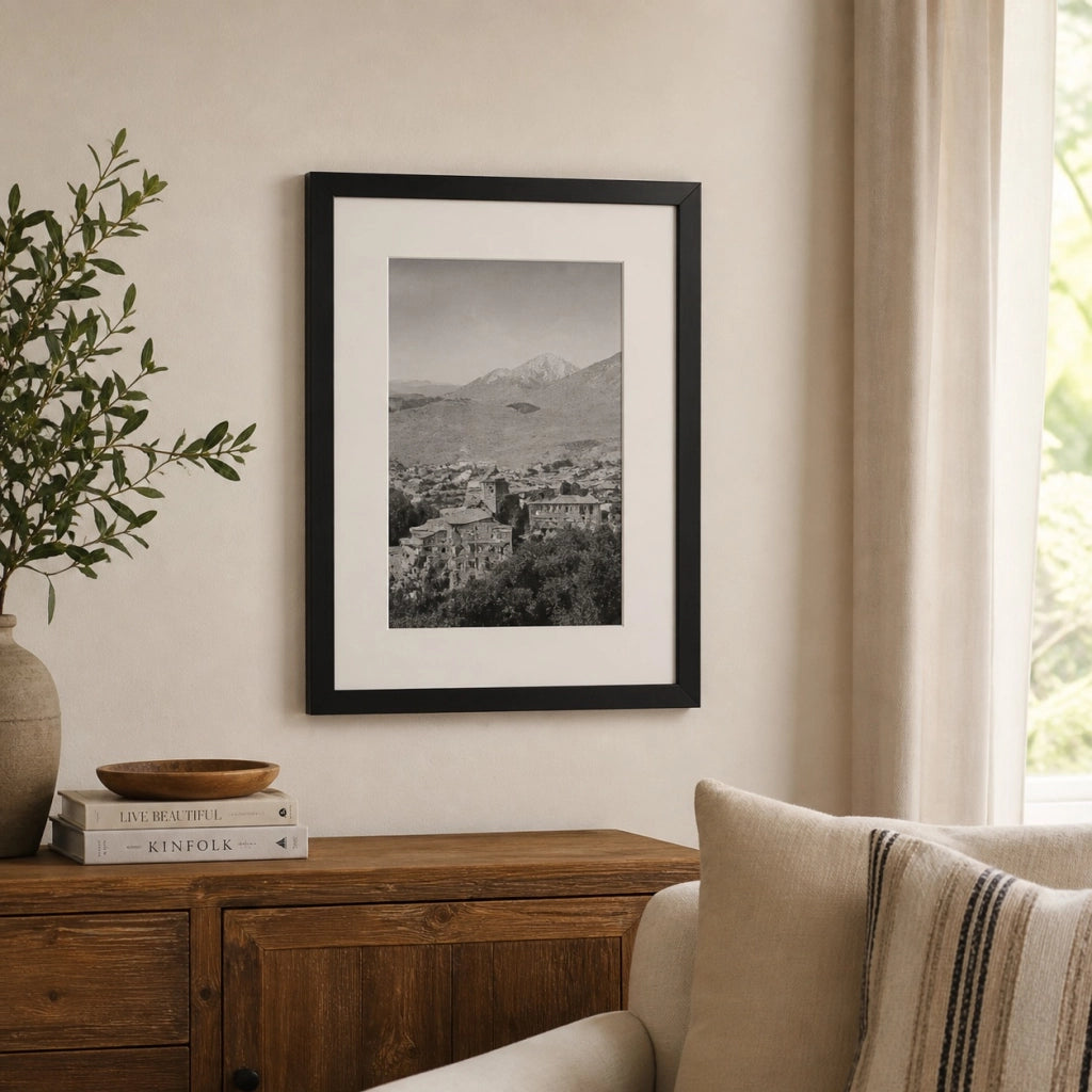 Cornice Portafoto Legno Nero Con Passepartout Disponibile in 10x15, 13x18, 20x30, 30x40 30 x 40 cm