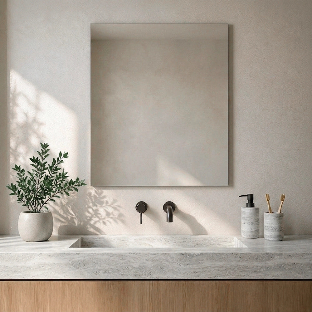 Specchio bagno 60x70 cm reversibile a filo lucido