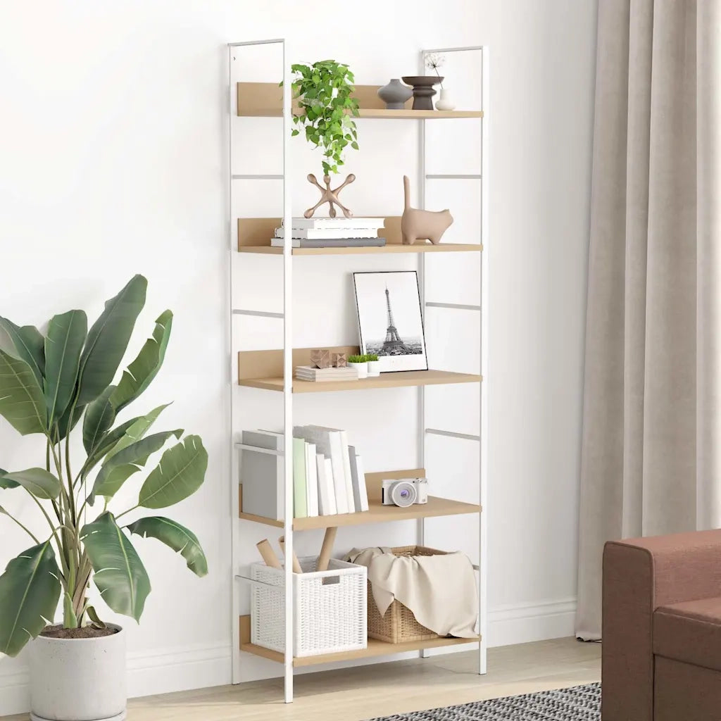 Scaffale Libri 5 Ripiani Rovere 60x27,6x158,5 Legno Multistrato 288229