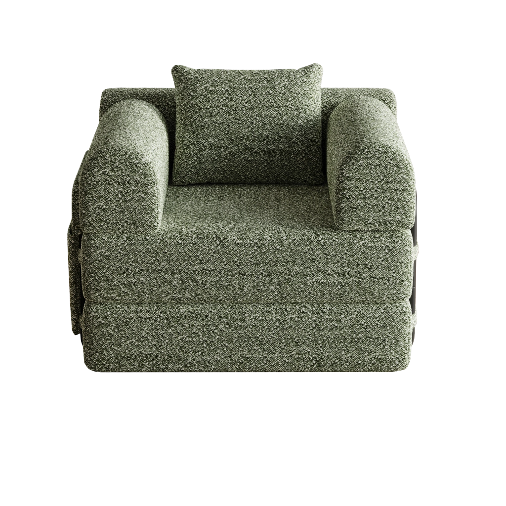 Divano Letto 2 in 1 con Contenitore ¨C Xylo ¨C Chenille, Struttura in Metallo