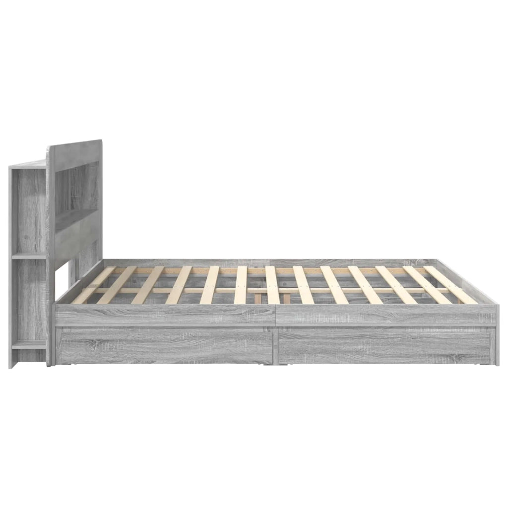 Telaio del letto con storage Sonoma grigio 200 x 200 cm