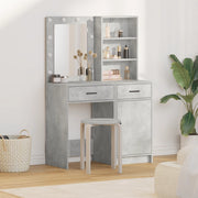 Set da toeletta 2 pezzi con LED Grigio cemento in legno ingegnerizzato