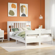 Letto Libreria senza Materasso Bianco 135x190 cm Legno di Pino