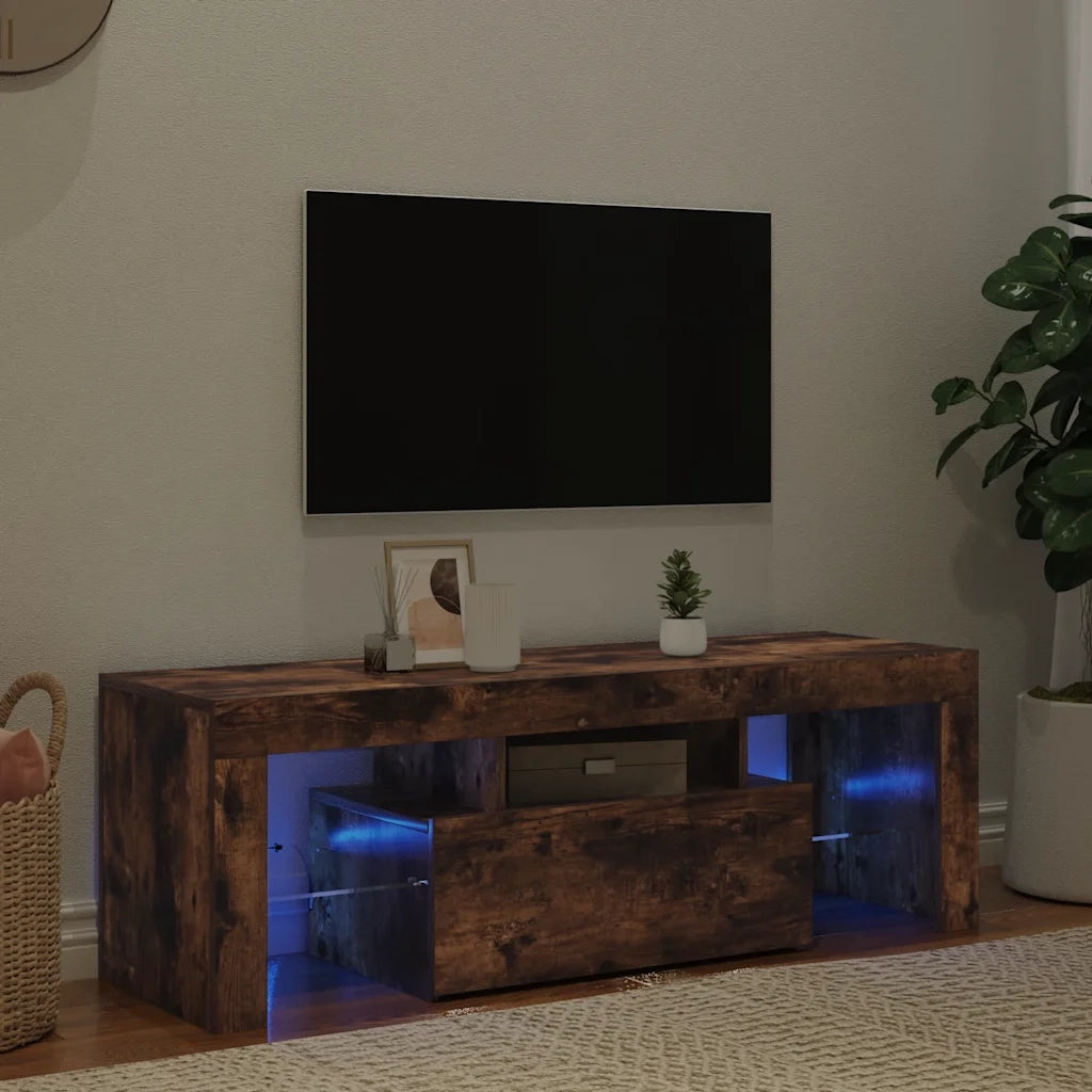 Mobile Porta TV con Luci LED Rovere Fumo 120x35x40 cm cod mxl 48174