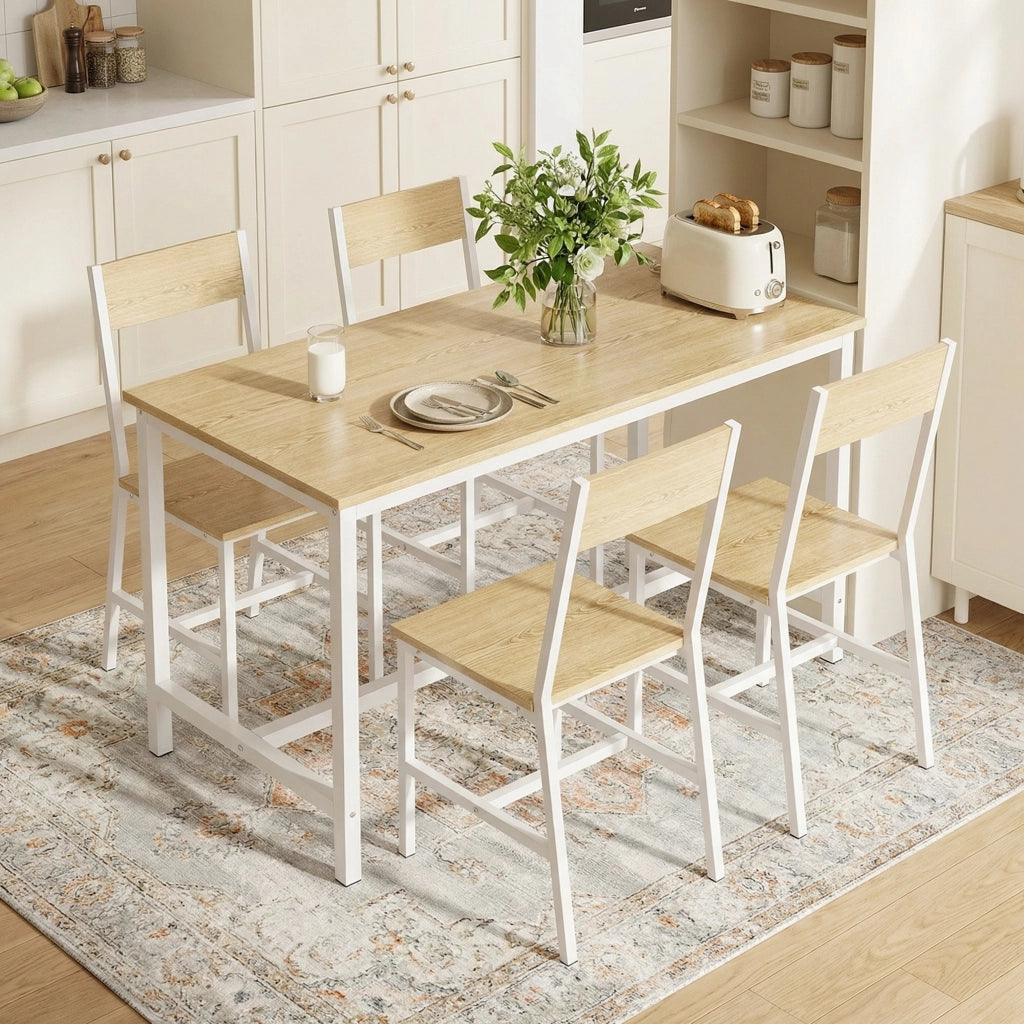Set di 2 Sedie da Pranzo ¨C Zephmum ¨C Struttura in Metallo, Schienale Inclinato