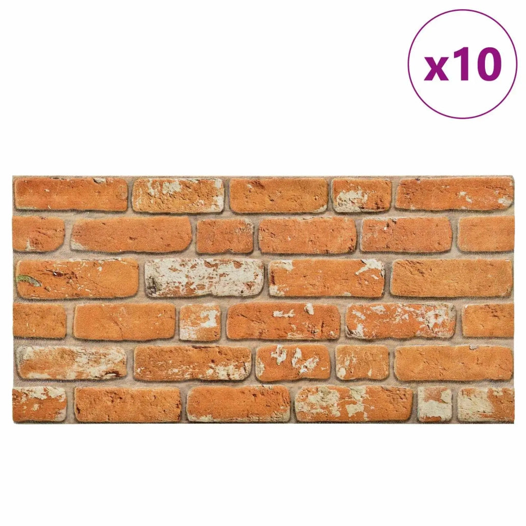 Pannelli da parete 10 pz Mattone 100 x 50 cm Schiuma EPS CFW3308147