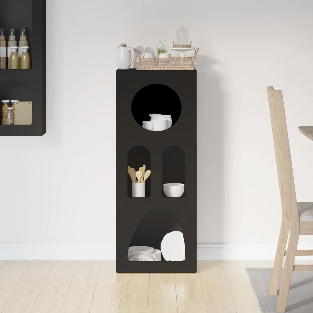 Credenza | Madia | Buffet da pranzo | Armadio da pranzo Nero 40 x 35 x 100.5 cm Legno multistrato