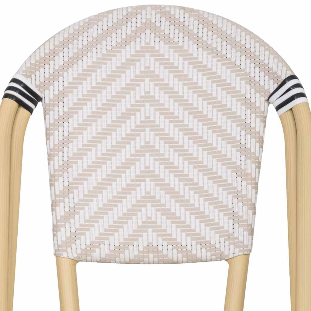 Poltrona in rotin sintetico crema, 46x57x88 cm